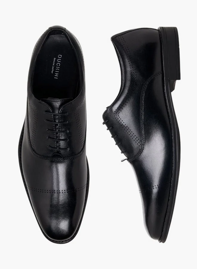 DUCHINI Men Lace-Up Leather Derby Shoes